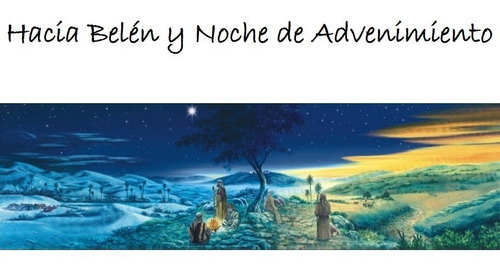 Telón Panorámico Pesebre Hacia Belén Y Noche Advenimiento