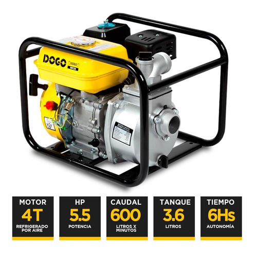 Imagen 2 de 4 de Motobomba Naftera Dogo 2 Pul 6,5 Hp 600l/min
