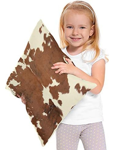 Moslion - Funda De Almohada Decorativa De Piel De Vaca, Dise