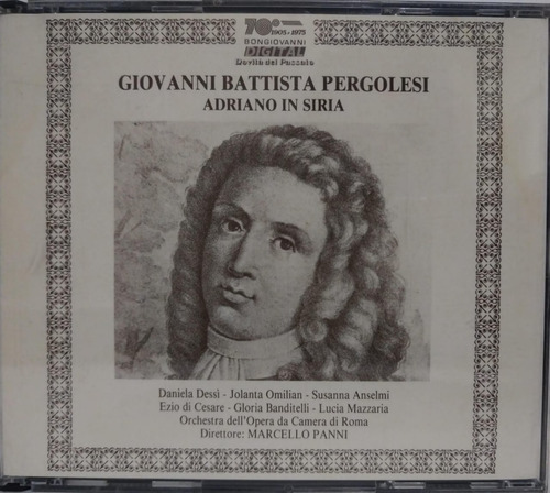 Giovanni Battista Pergolesi   Adriano In Siria Cd X3