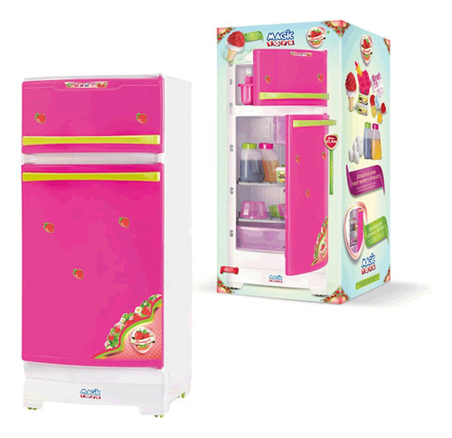 Geladeira Infantil Moranguita Rosa Com Acessórios Magic Toys