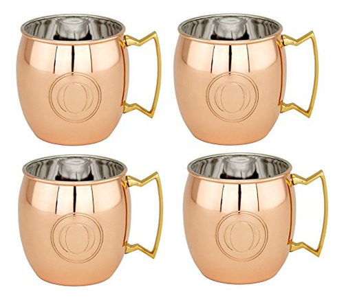 Old Dutch Os428mmo  Monogram O  Moscow Mule Tazas Solidas, J