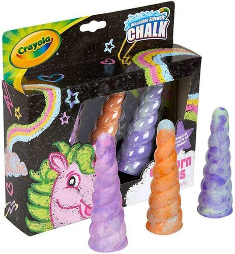 Crayola Unicornio Rainbow Sidewalk Tiza, 3 Unidades, Juguete