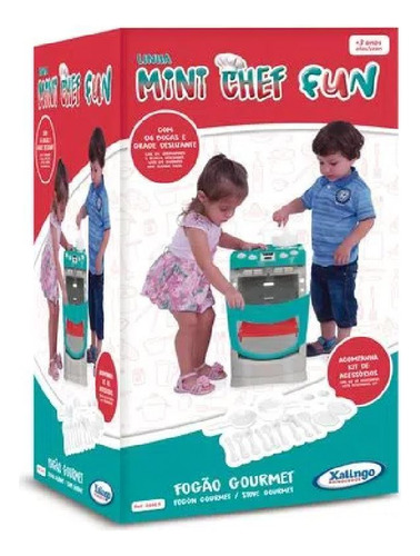 Cozinha infantil para crianças com acessórios divertidos do Mini Chef Color Celeste
