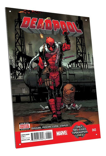 Cartel Chapa Decorativo Portada Comic Deadpool Modelo A6