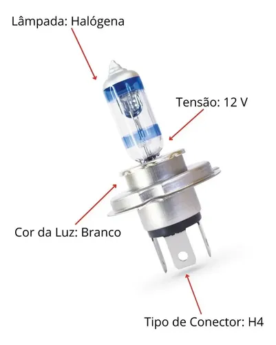 Par Lampada H4 Hyper Vision Ultra 12v 55w Excelite Halogena