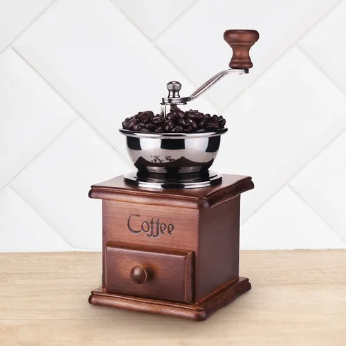 Molino De Café Manual Portátil De Madera Vintage - Marrón