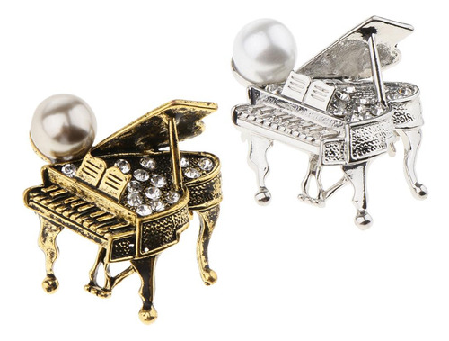 Broche De Forma Piano Elegante Retro Joyería De Moda Para