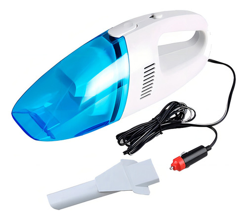 Aspiradora De Mano Auto 12v Portatil Ligera Premium Color Blanco Y Azul