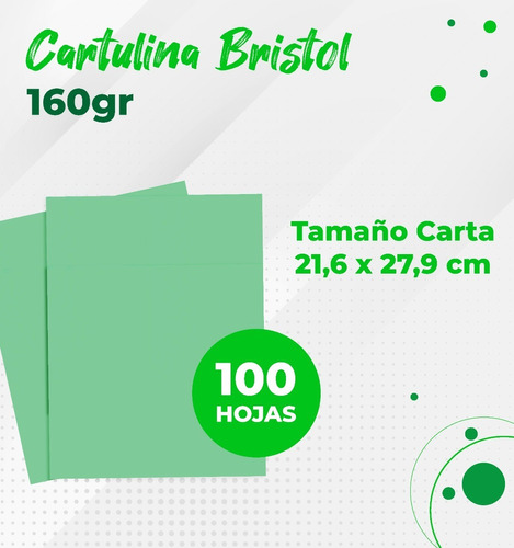 Cartulina Bristol / Carta 160gr Pack 100 Unid