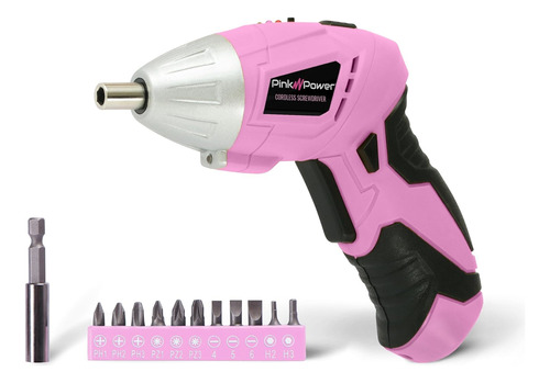 Pink Pp481 3.6 Cordless Electric Screwdriver Rechargeab...