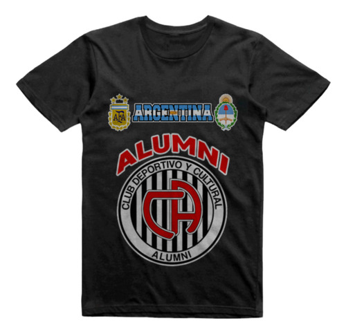 Remera Infantil Negra Alumni De Puerto Madryn