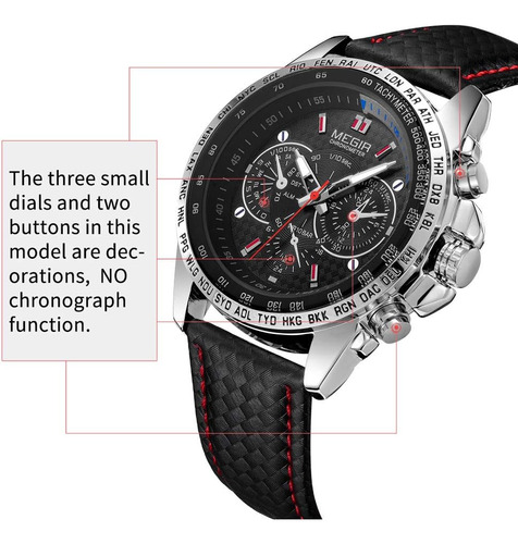 Megir Men Analog Luminous Casual Fashion Quartz Watch Wit...
