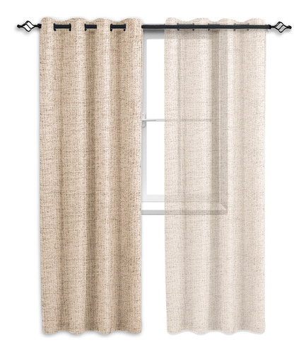 Cortina Blackout 100% Casatua 1 Paño 140x220 Cm Textura Lino