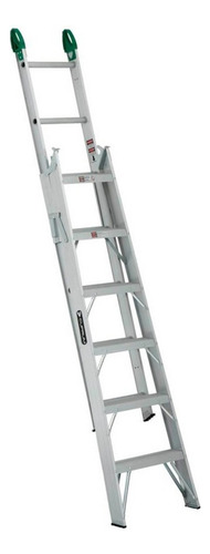 Escalera Convertible Aluminio Cuprum C-2287-13 175 Kg Color Gris