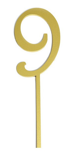 Letrero Pastel Cake Topper #9 Gold BdLG-n09