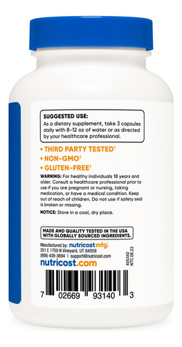 Nutricost Turmeric Curcumin (95% Curcuminoids) - 500mg, 120