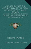 Comprar Libro An Enquiry Into The Authenticity Of The Poems Attri...