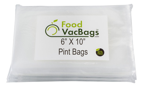 100 bolsas Foodvacbags 6 x 10 pinta Tamano 4 mil Sellador Al