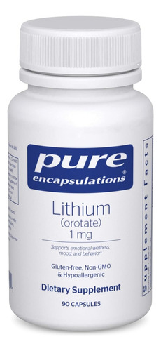 Orotato De Litio 1 Mg Pure Encapsulations 90 Cápsulas