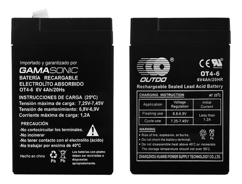 Imagen 2 de 5 de Batería6v 4ah Alarmas Ups Leds Juguetes Garantía Ul