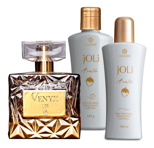 Imagem 2 de 9 de Perfume Venyx L'or + Óleo E Creme Corporal Joli Avelã