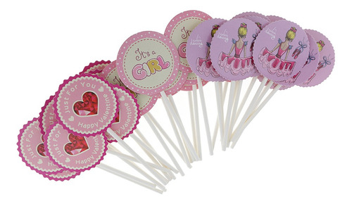 Imagen 4 de 10 de 3x30 Piezas De Decoración Para Tarta De Niña, Cumpleaños,