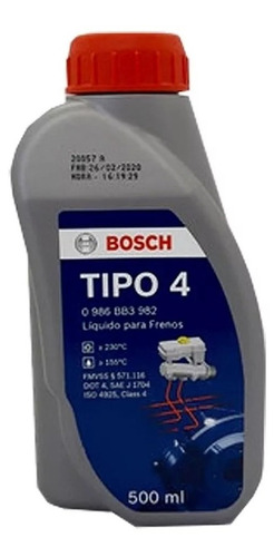 Liquido De Frenos Bosch Dot 4 X 500 Ml