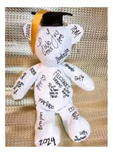 15 Osos Peluche Graduación Para Pintar Despedida Blanco