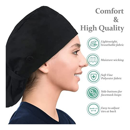 Iris Craft Gorro De Trabajo Ajustable Con Botón, Gorro De Tr