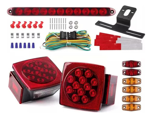 Kit De Luces Led Cuadradas Para Remolque/parada/giro/freno