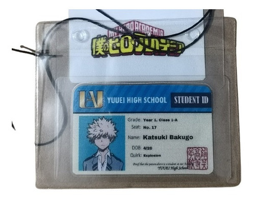 Gafete Credencial Id Identificación My Hero Academia Anime