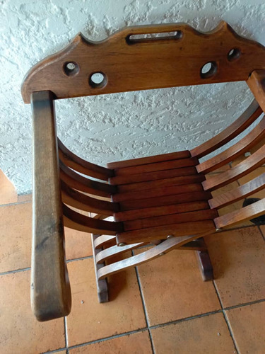 Silla Savonarola Madera Vintage Decorativa (Usado)