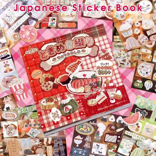 Livro De Adesivos Japonês Retrô De 800 Unidades Br09pf18x