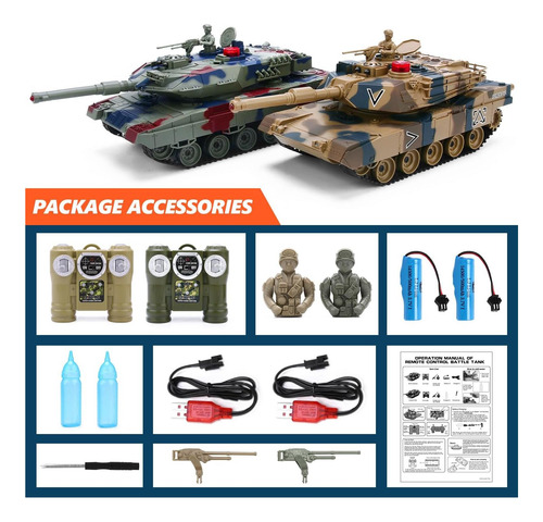 Rogalaly Rc Tank Set, Escala Tanques De Batalla Del Ejército