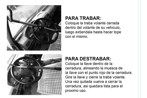 Imagen 9 de 12 de Trabavolante Antirrobo Volante-volante Auto Iael Tv-002