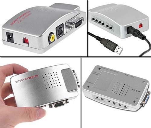 Consola Conversor Vga A Rca O S-video Con Cable Con Audio