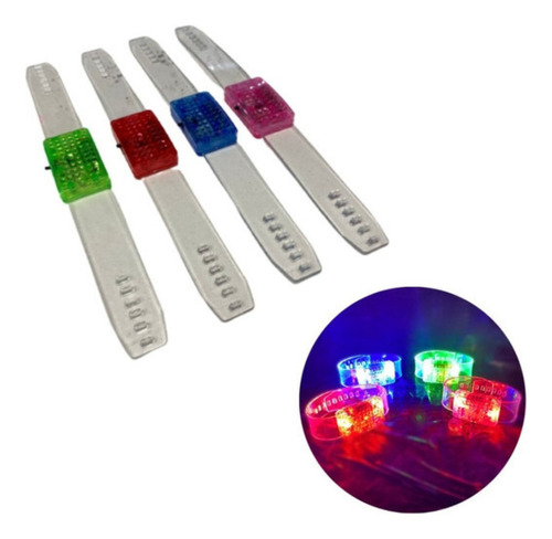 Pulseras Luminosas Audioritmicas Led Cotillón X 12u.