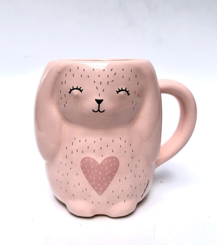 Taza Coneja Claudette Rosa Rabbit Diseño Acabajo Pastel Mug