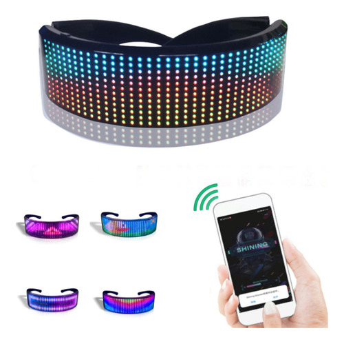 Gafas Magic Bluetooth Led Party Shining Glasses App Shield A