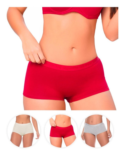 Boxer Paquete X3 Para Mujer En Algodón Ref. 8000