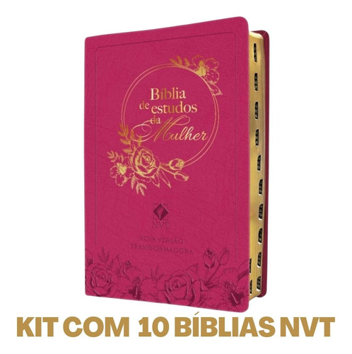 Kit 10 Bíblias De Estudo Bordô/rosa/preta - Temas Atuais