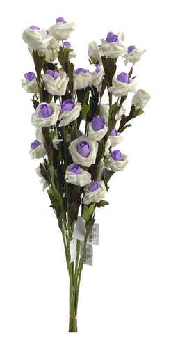 6 Ramos De Flores Artificiales Rosas De 2 Colores Deco 62cm 