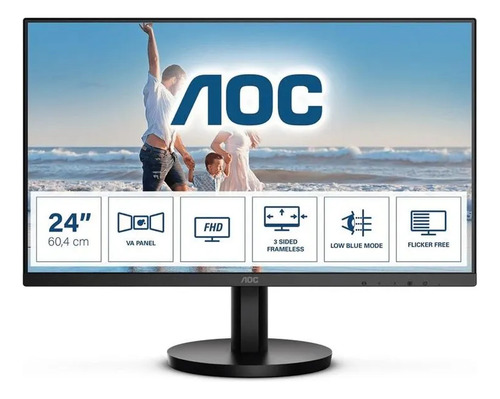 Monitor Led Lcd 24 Fhd Pulgada Plano Hdmi Vga 75hz