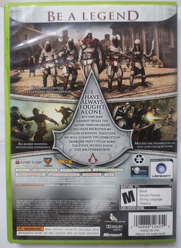Assassin's Creed Brotherhood Xbox 360 (Usado)
