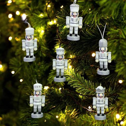 6x Decoraciones Colgantes Juego De Adornos De Cascanueces De