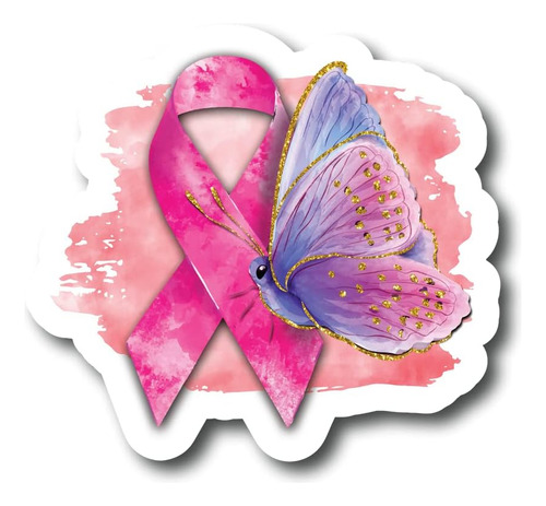 Mariposa De Cinta De Cáncer | Mes De Concientización Sobre E