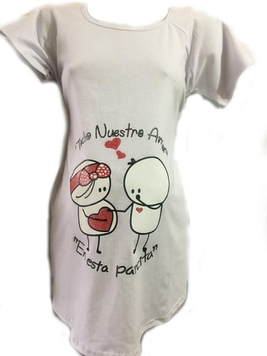 Playera Estampada Maternidad Premama Todo Nuestro Amor