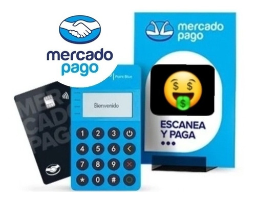 Kit Qr + Tarjeta Débito Mercado Pago + Terminal Point Blue