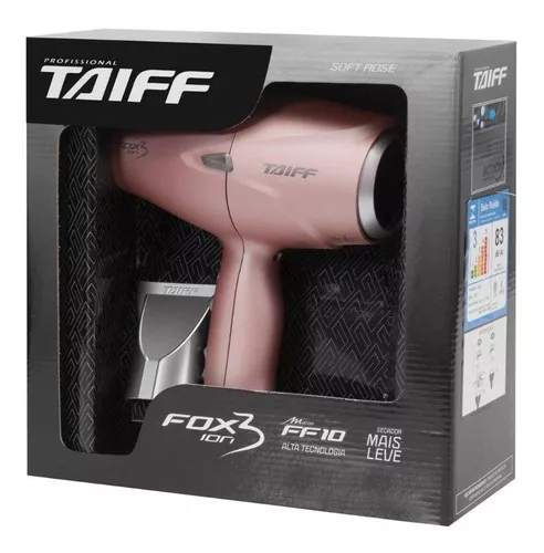 Secador de cabelo Taiff Diamante Fox Íon 3 soft rose 220V - 230V